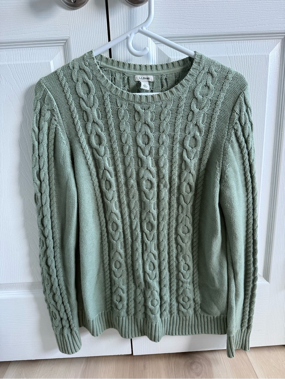 L.L. Bean Women's Cable-Knit Crew Sweater - Sage